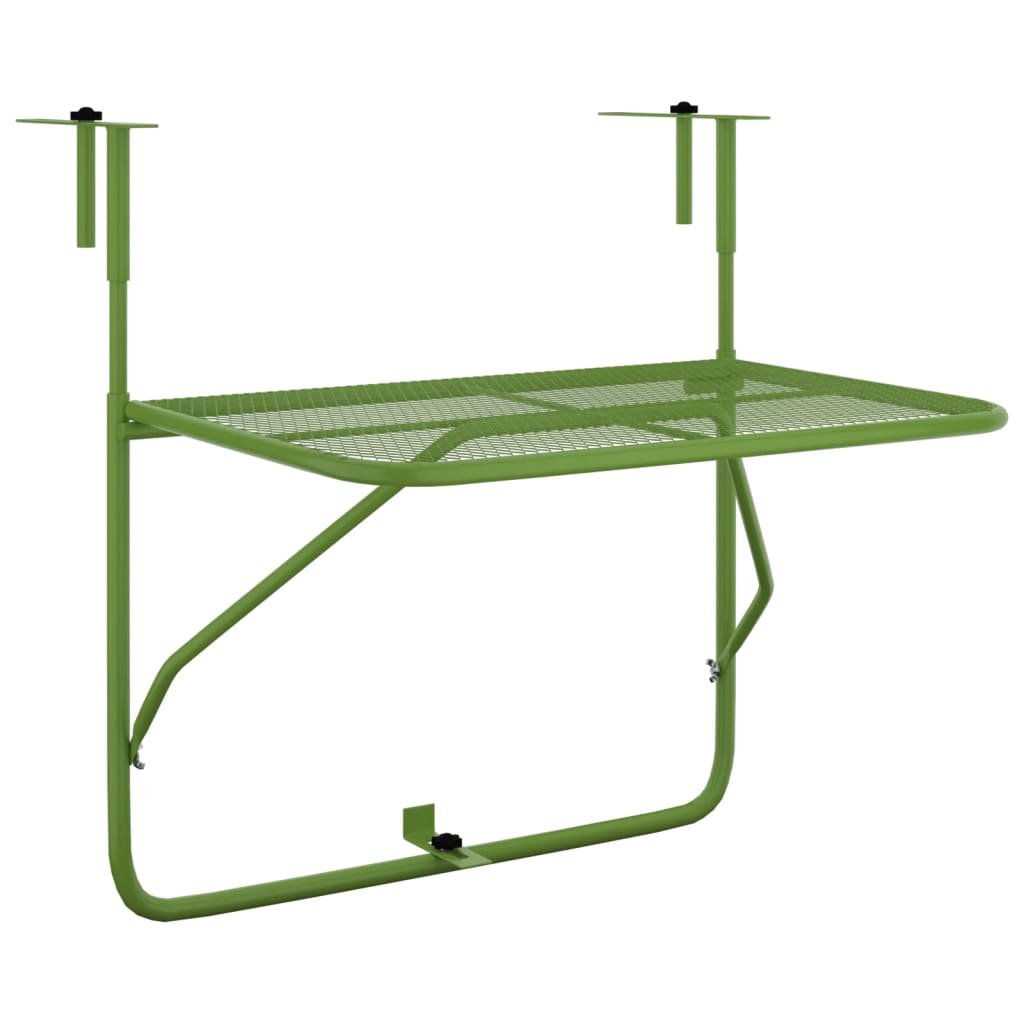 vidaXL Balkonska mizica zelena 60x40 cm jeklo