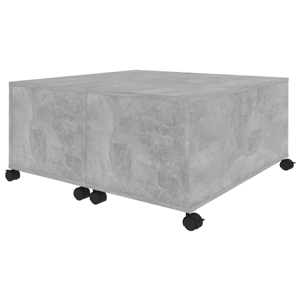 vidaXL Klubska mizica betonsko siva 75x75x38 cm iverna plošča