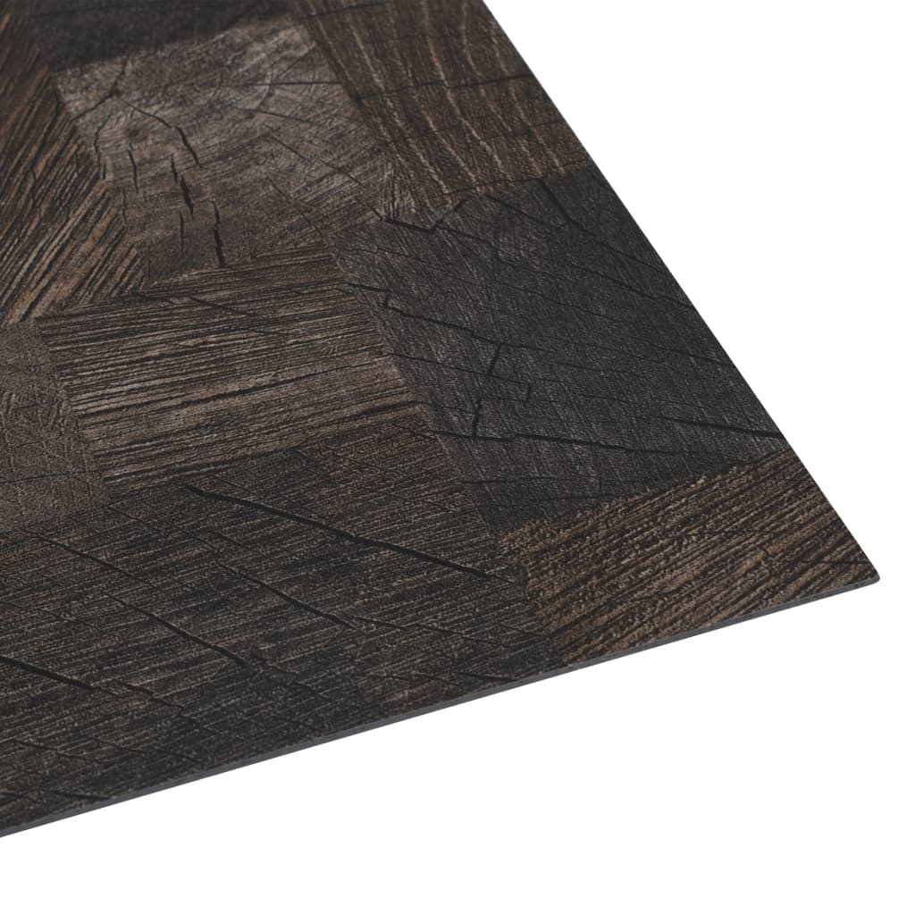 vidaXL PVC talna plošča samolepilna 5,11 m² lesena struktura rjava