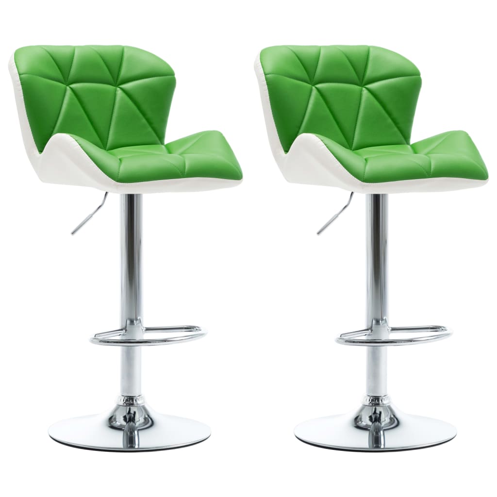 vidaXL Barski stolčki 2 kosa zeleno umetno usnje