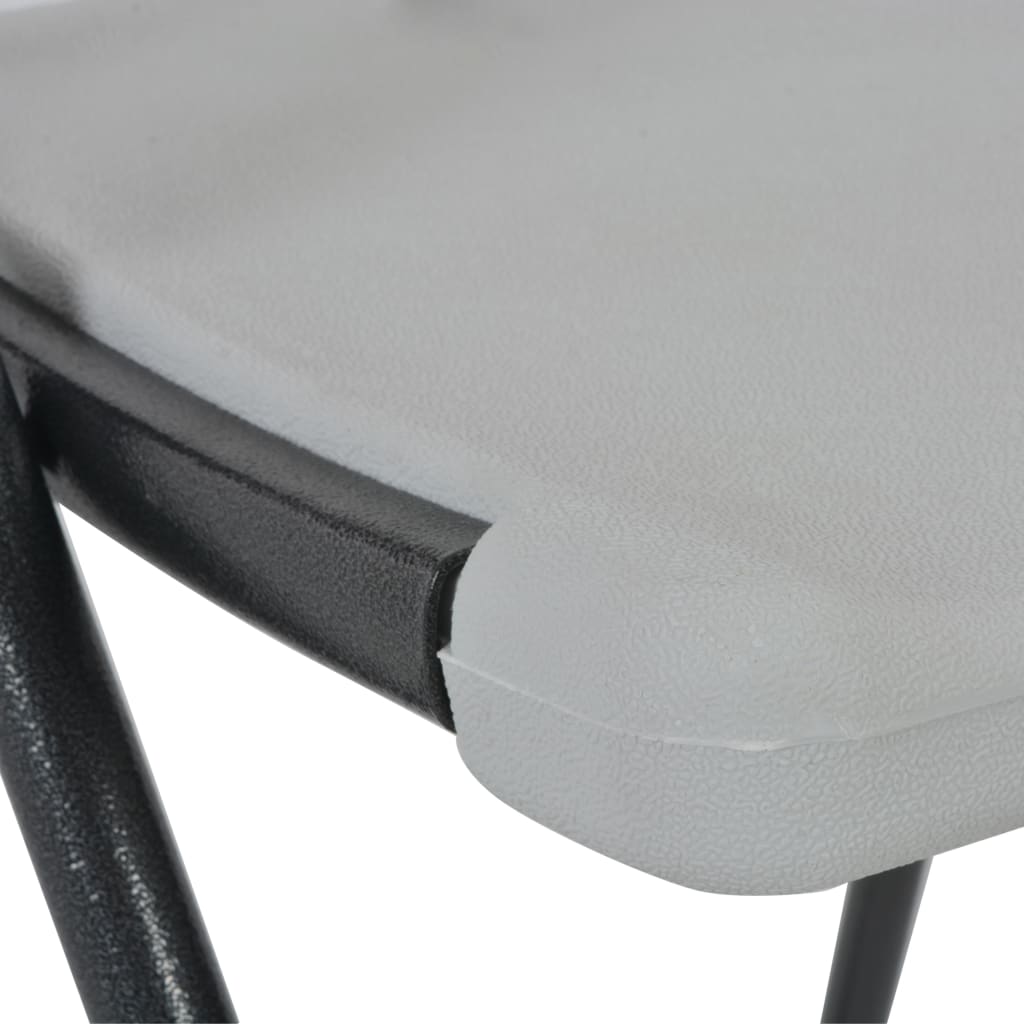 vidaXL Zložljivi barski stoli 2 kosa HDPE in jeklo bele barve