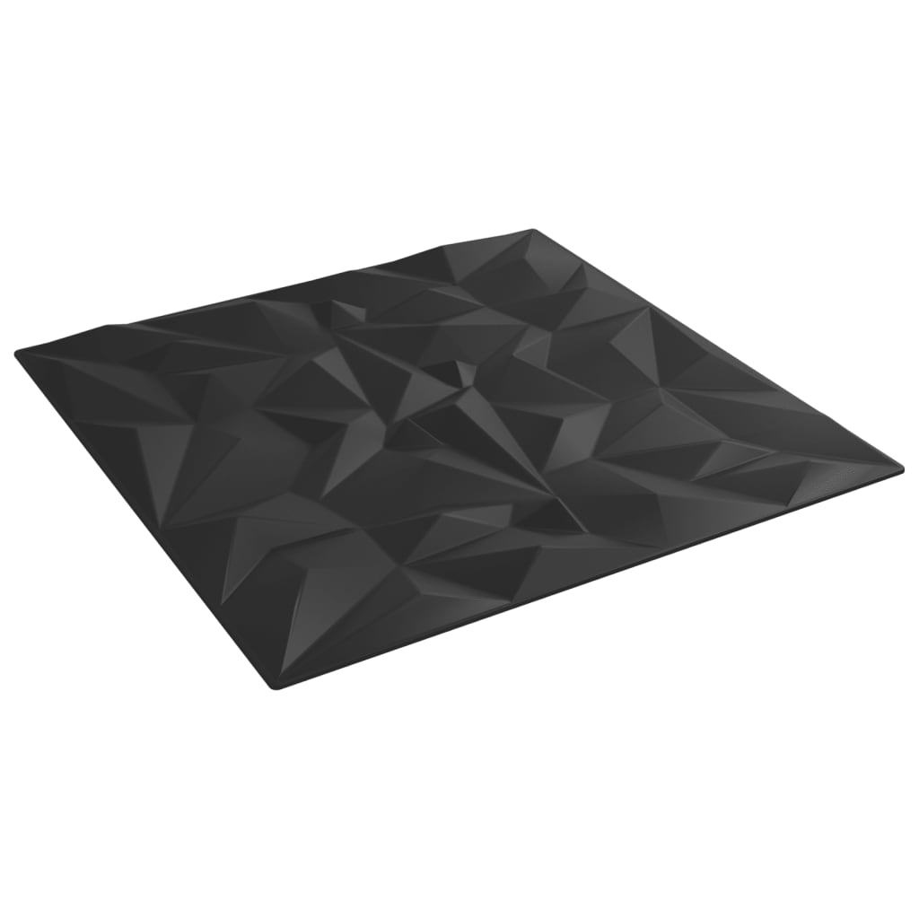 vidaXL Stenski paneli 48 kosov črni 50x50 cm EPS 12 m² ametist