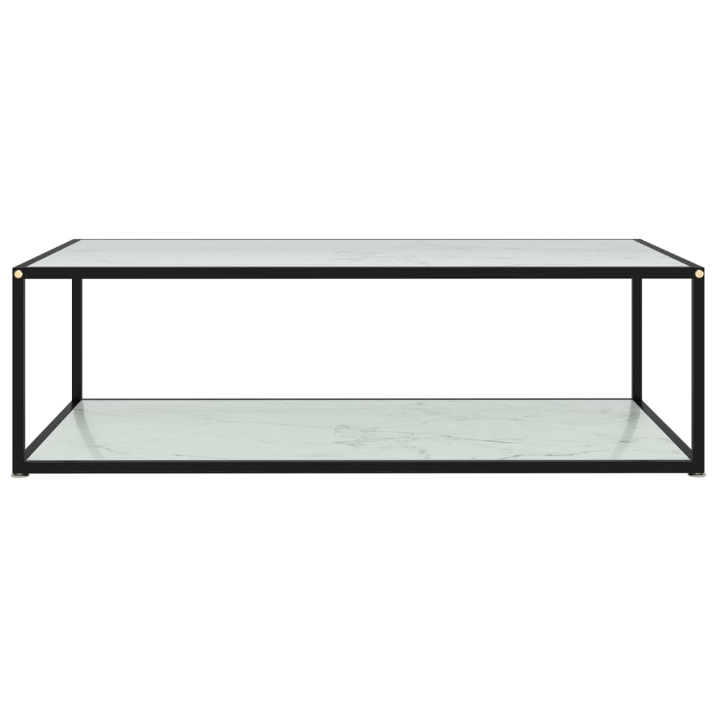 vidaXL Klubska mizica bela 120x60x35 cm kaljeno steklo