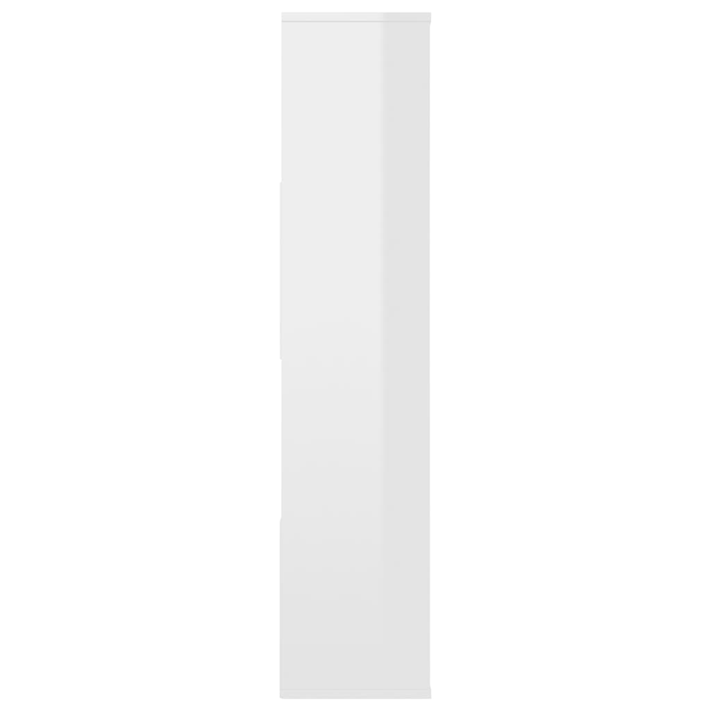 vidaXL Paravan/omara visok sijaj bela 110x24x110 cm iverna plošča