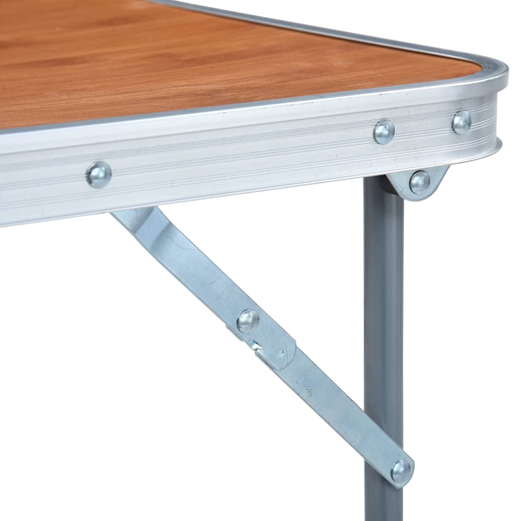vidaXL Zložljiva miza za kampiranje s kovinskim okvirjem 80x60 cm
