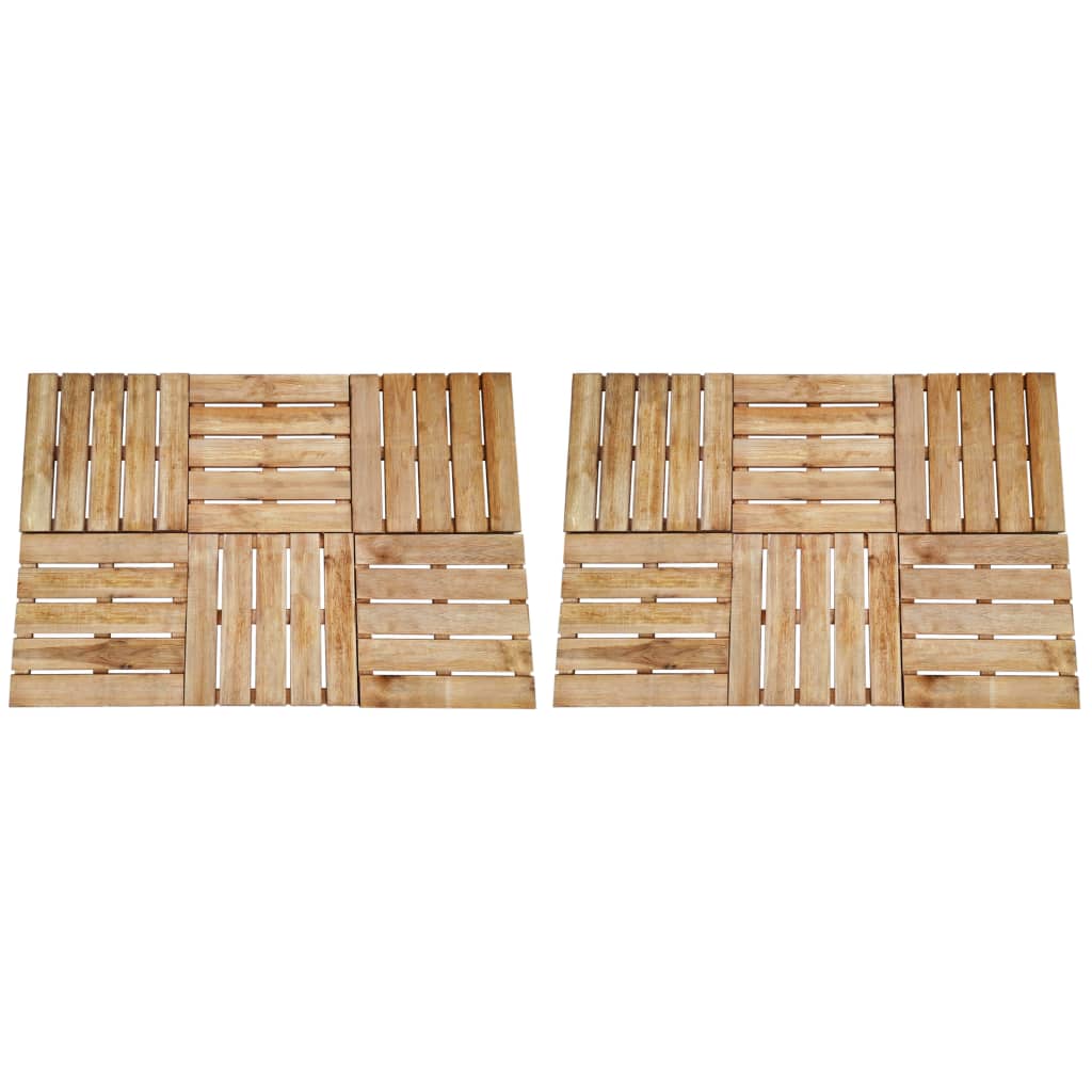 vidaXL Talne plošče 12 kosov 50x50 cm lesene rjave