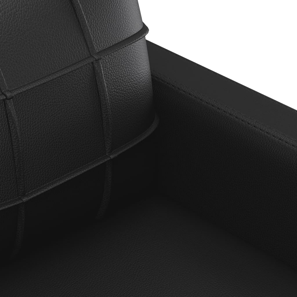 vidaXL Sedežna garnitura z vzglavniki 2-delna črno umetno usnje