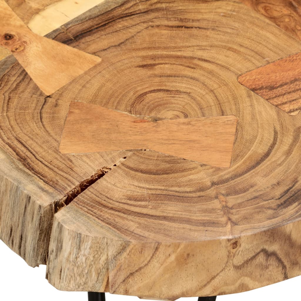 vidaXL Klubska mizica 36 cm 4 debla trden akacijev les