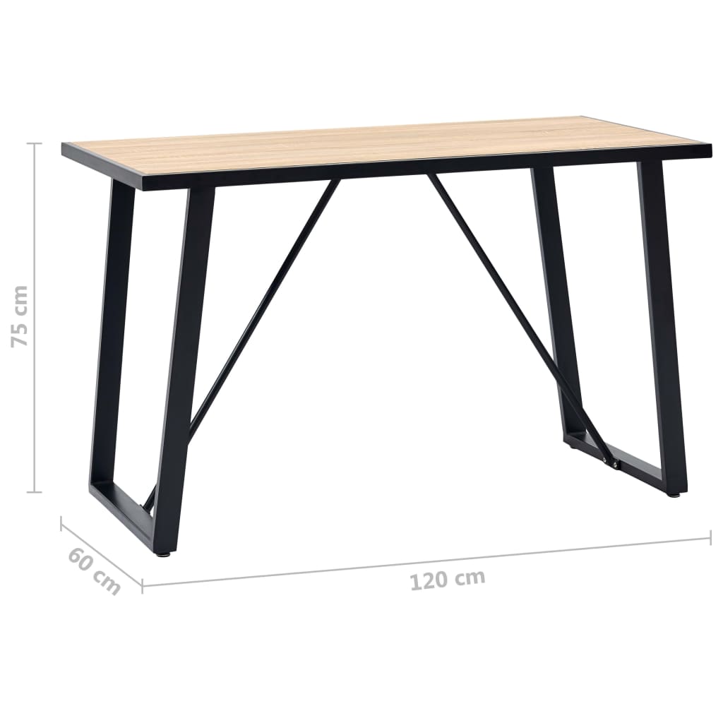 vidaXL Jedilna miza barva hrasta 120x60x75 cm mediapan