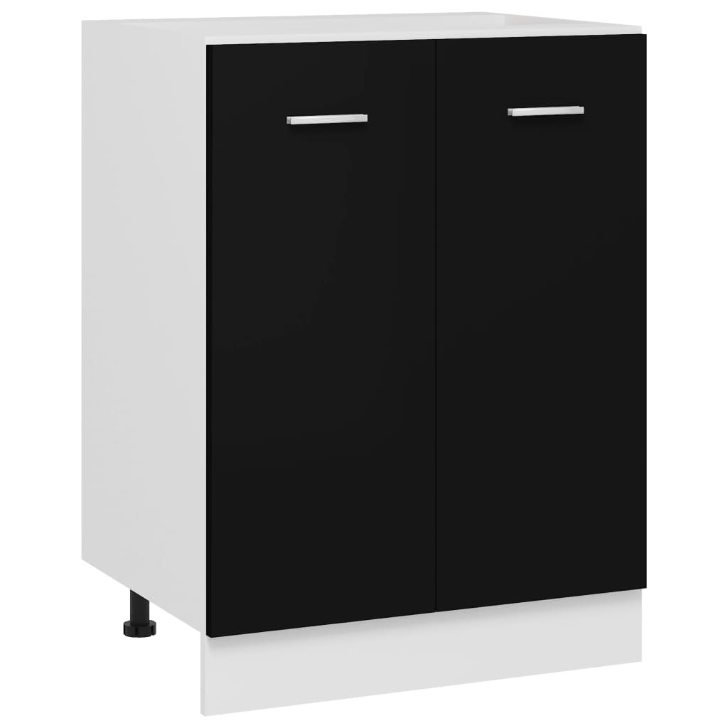 vidaXL Spodnja omarica črna 60x46x81,5 cm iverna plošča