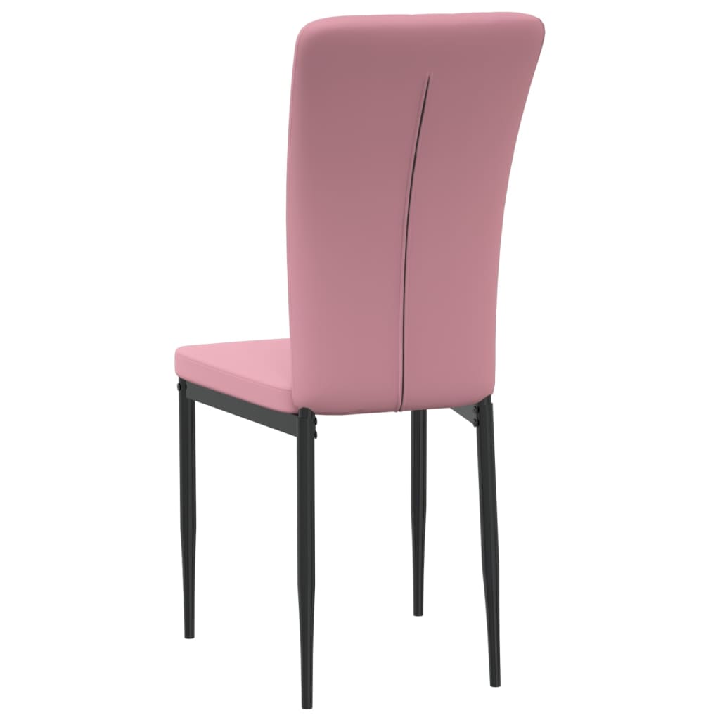 vidaXL Jedilni stoli 4 kosi roza žamet