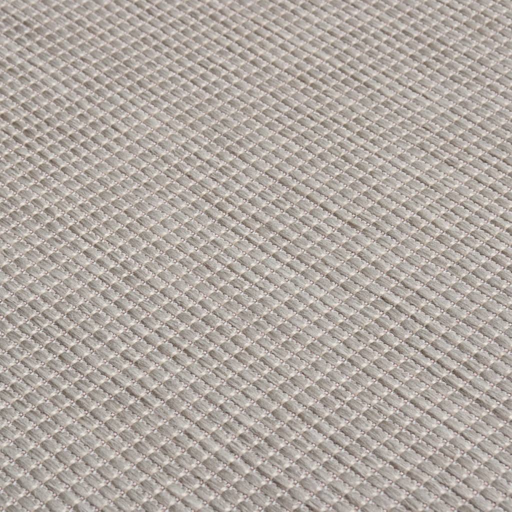 vidaXL Zunanja preproga ploščato tkanje 160x230 cm taupe