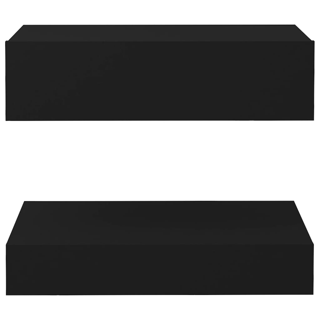 vidaXL Nočna omarica črna 60x35 cm iverna plošča