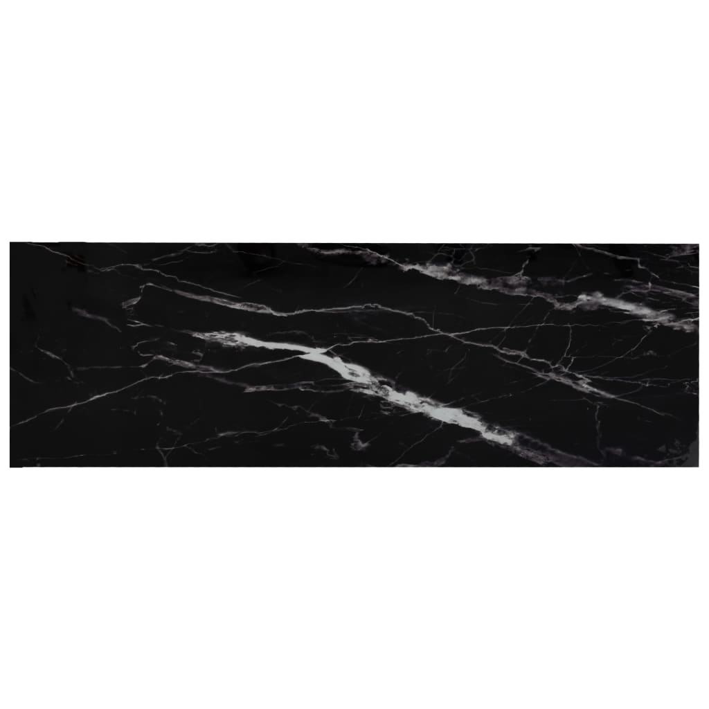 vidaXL Polica prozorna in črn marmor 100x36x90 cm kaljeno steklo