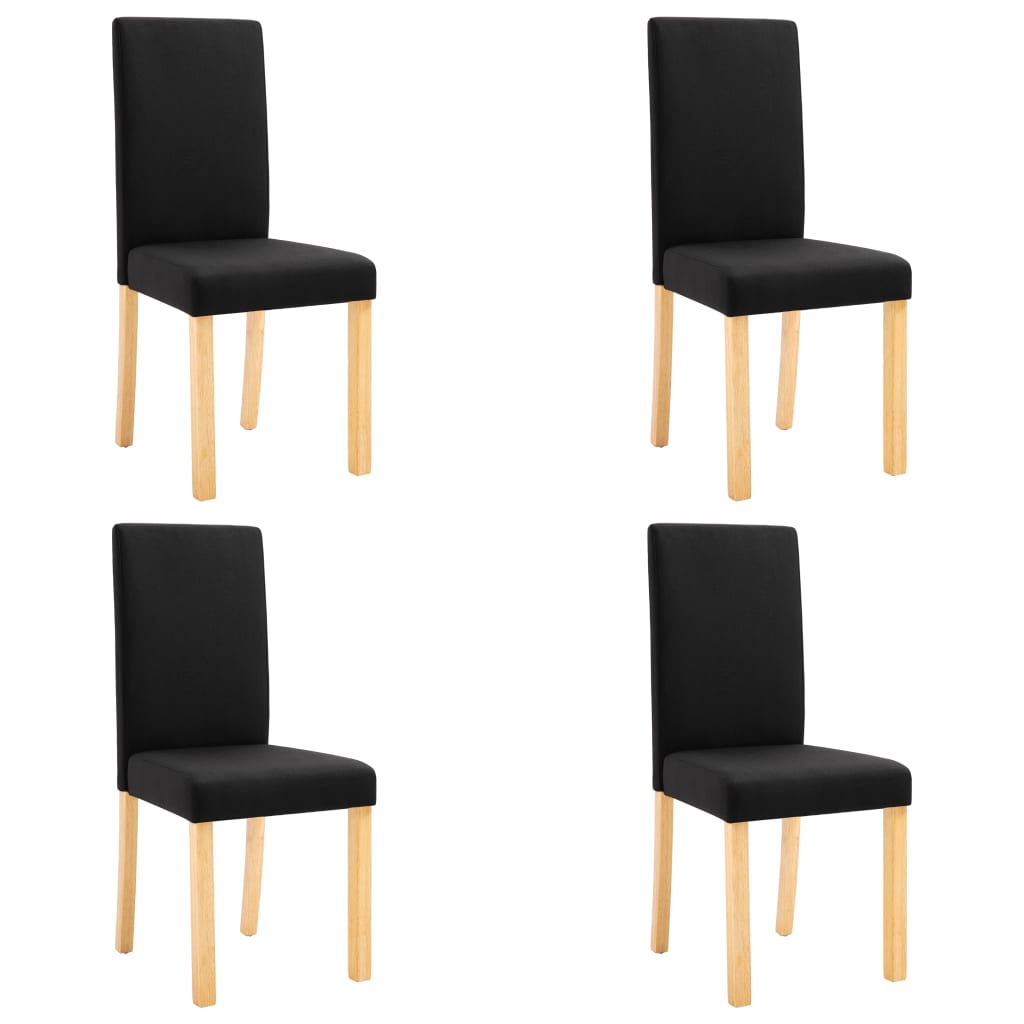 vidaXL Jedilni stoli 4 kosi črno blago