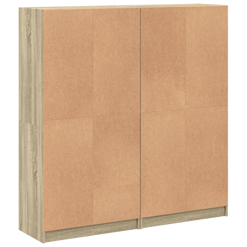 vidaXL Knjižna omara z vrati sonoma hrast 136x37x142 cm inženirski les