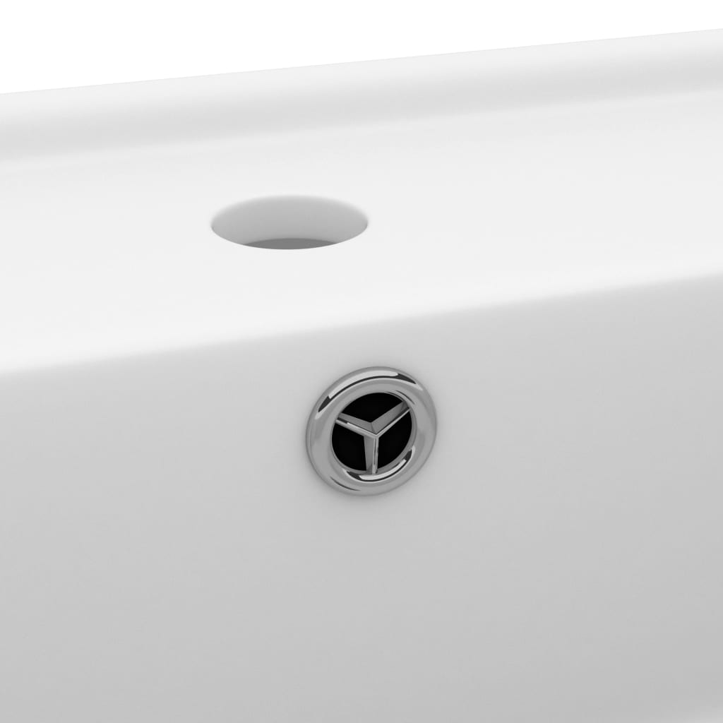 vidaXL Razkošen umivalnik kvadraten mat bel 41x41 cm keramičen