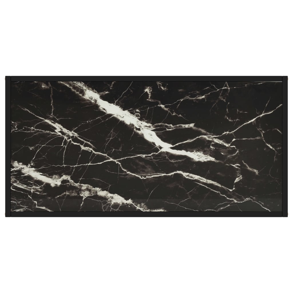 vidaXL Klubska mizica črna s črnim marmornim steklom 100x50x35 cm
