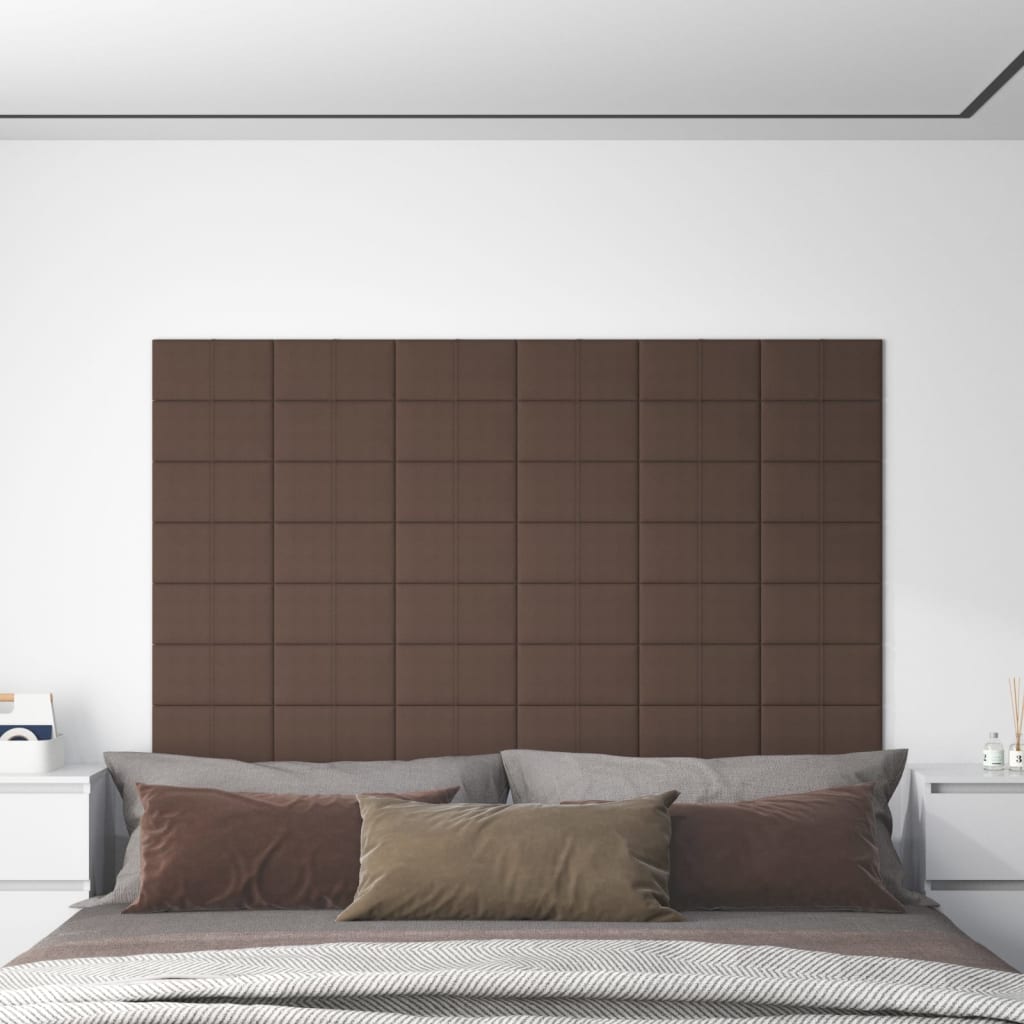 vidaXL Stenski paneli 12 kosov taupe 30x15 cm blago 0,54 m²