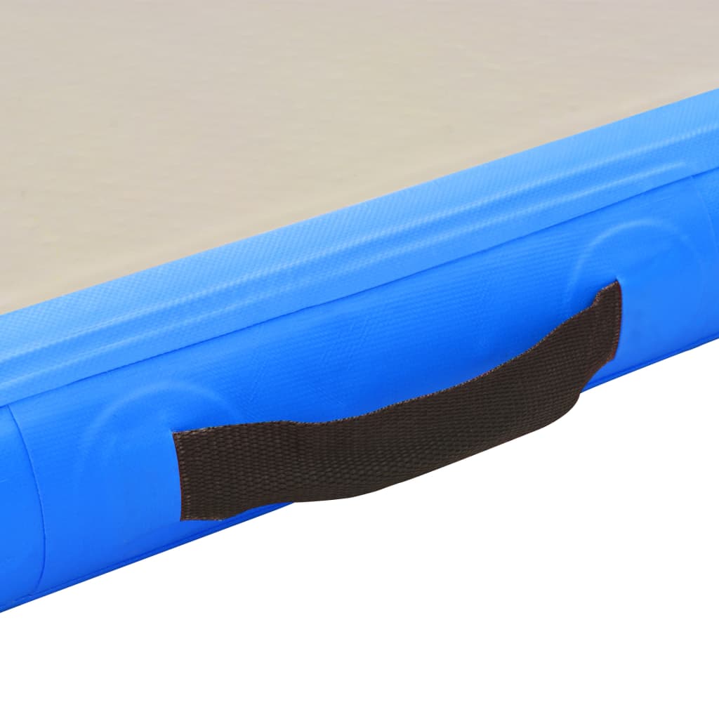 vidaXL Napihljiva gimnastična podloga s tlačilko 800x100x10 cm modra