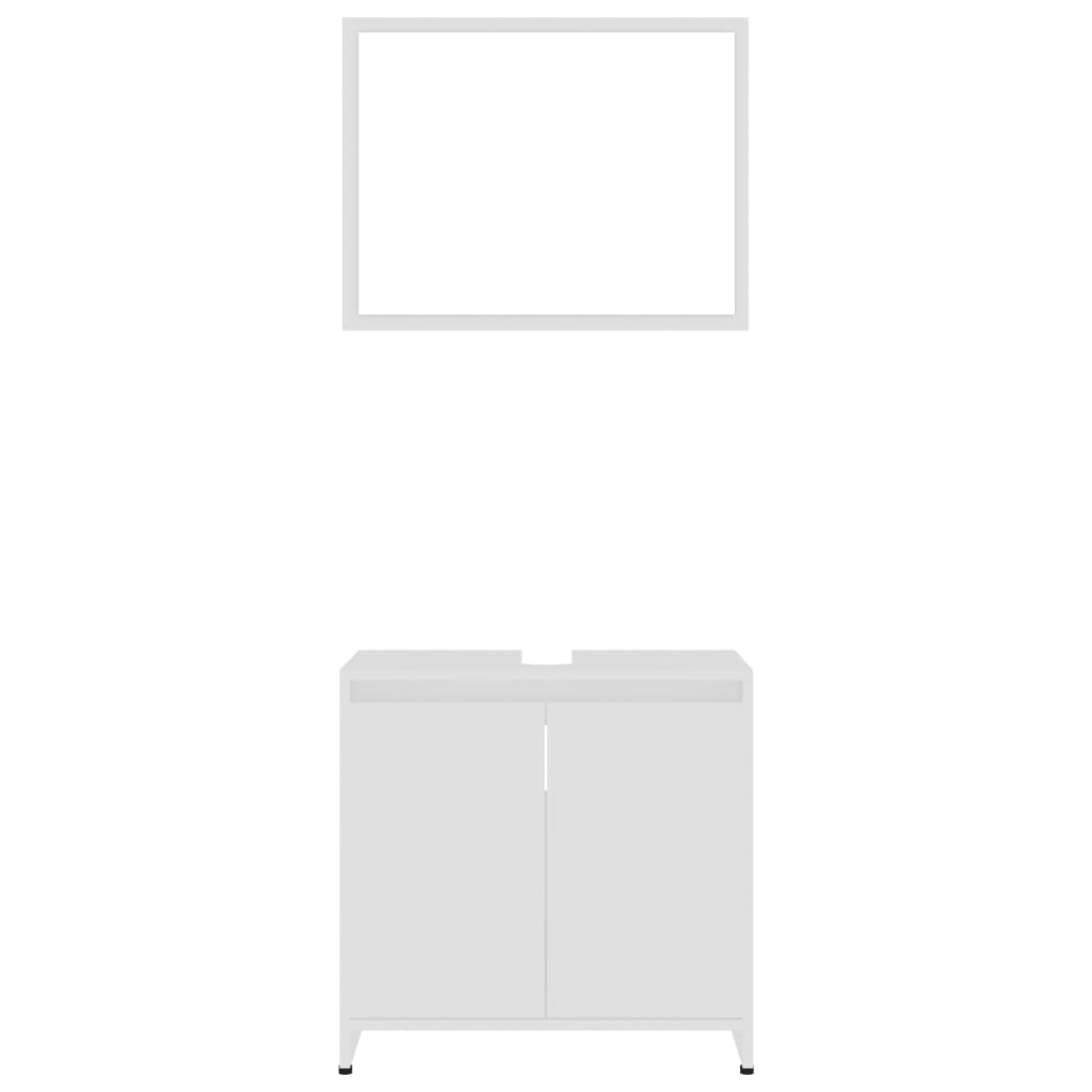 vidaXL Kopalniško pohištvo 4 kosi bele barve iverna plošča