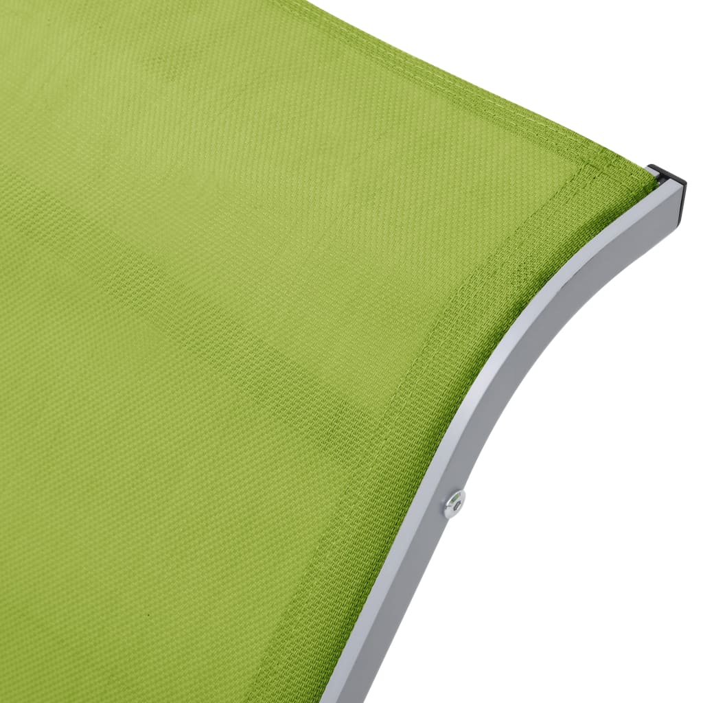 vidaXL Ležalnik iz tekstila in aluminija zelen
