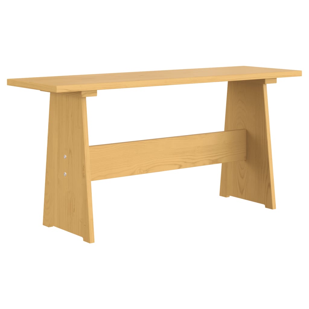 vidaXL Jedilna miza s klopjo medeno rjava trdna borovina