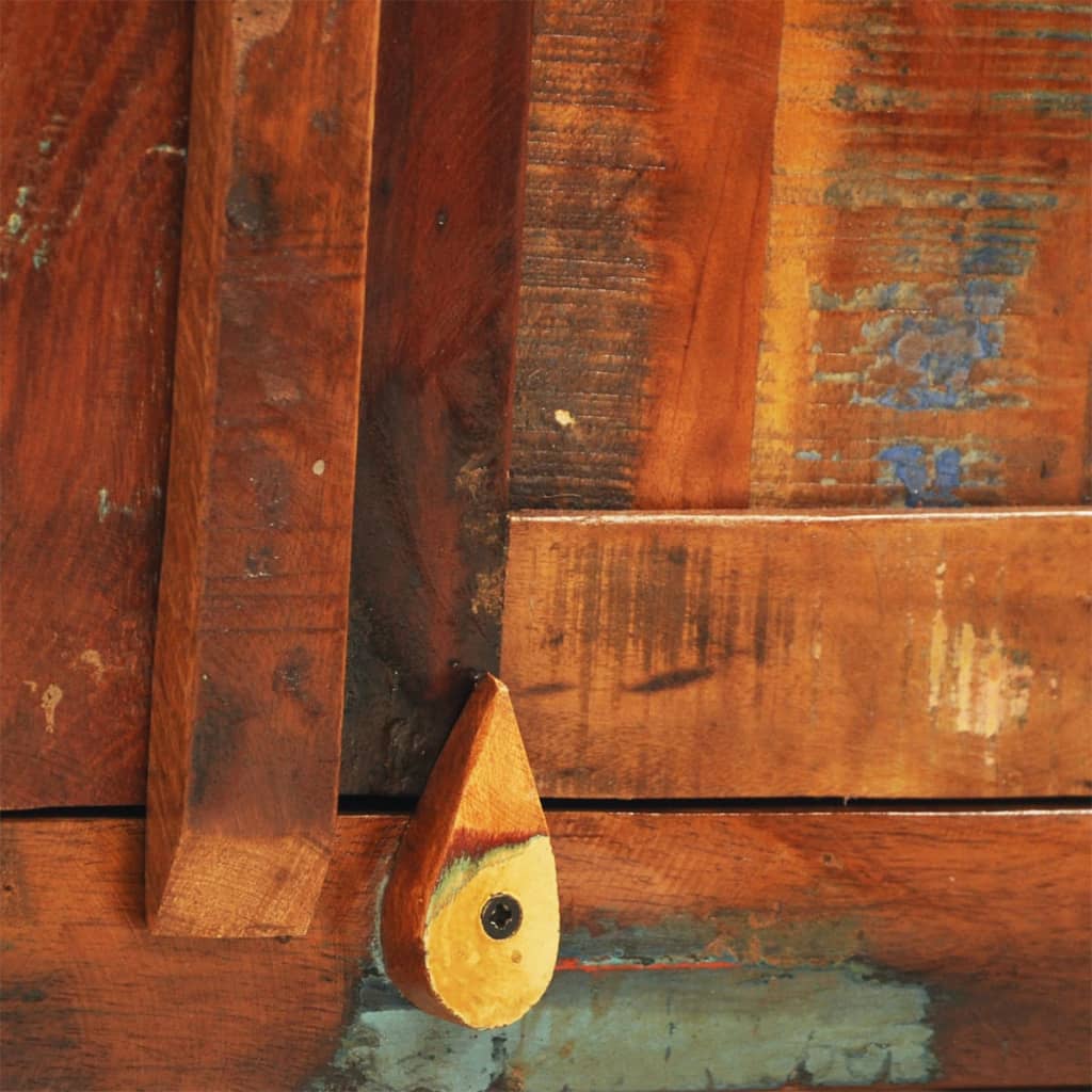 vidaXL Omarica iz predelanega trdnega lesa z 2 vrati starinska