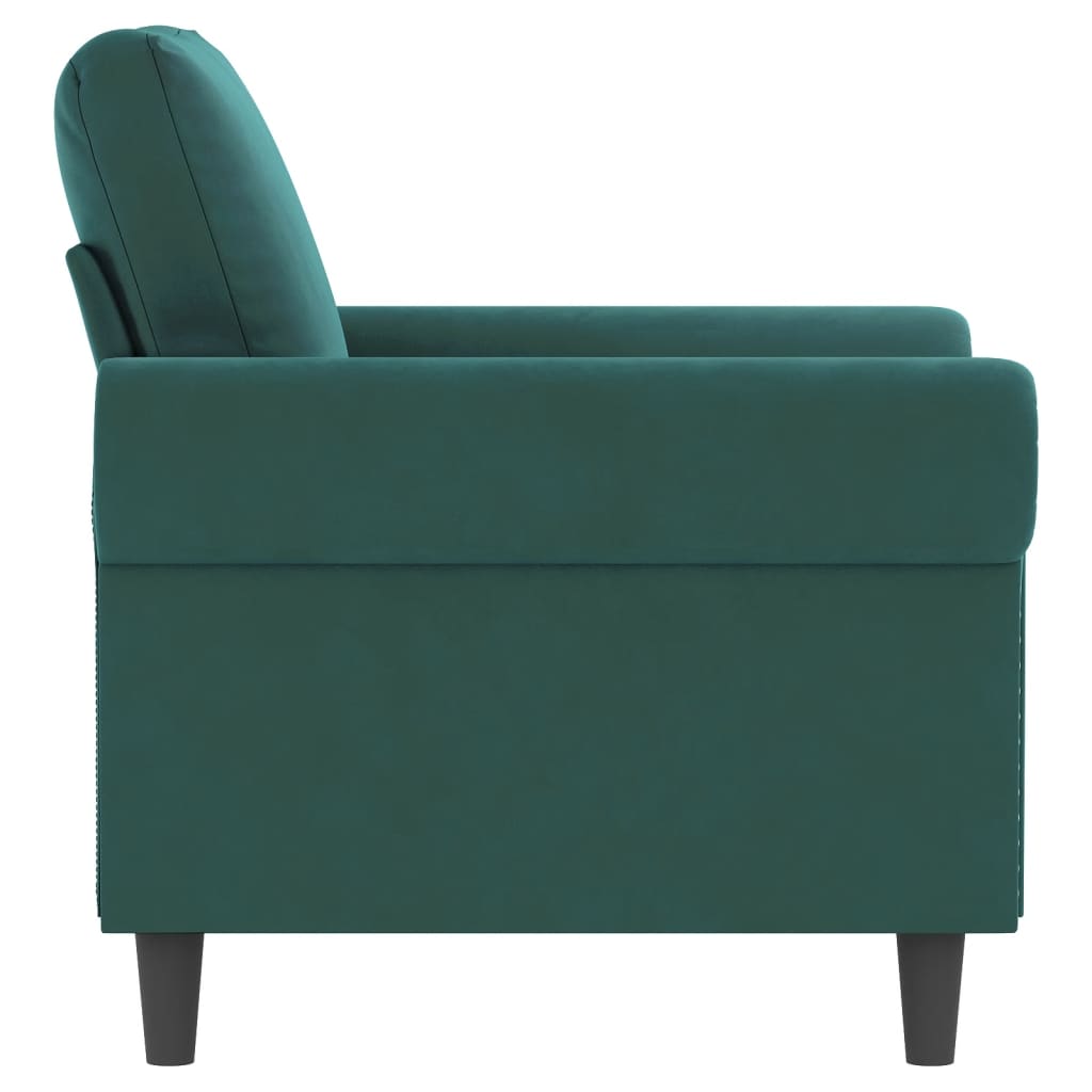vidaXL Fotelj temno zelen 60 cm žamet