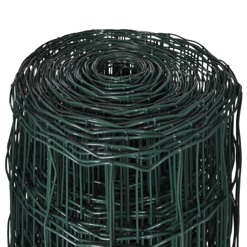 vidaXL Evro ograja iz jekla 25 x 1,5 m zelena