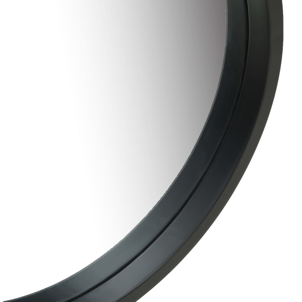 vidaXL Stensko ogledalo s pasom 60 cm črno