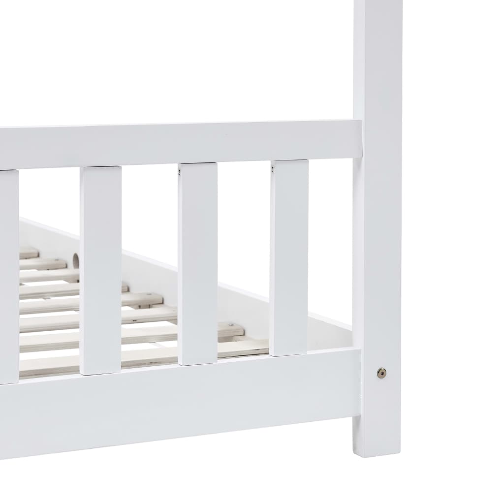 vidaXL Otroški posteljni okvir bel iz trdne borovine 90x200 cm