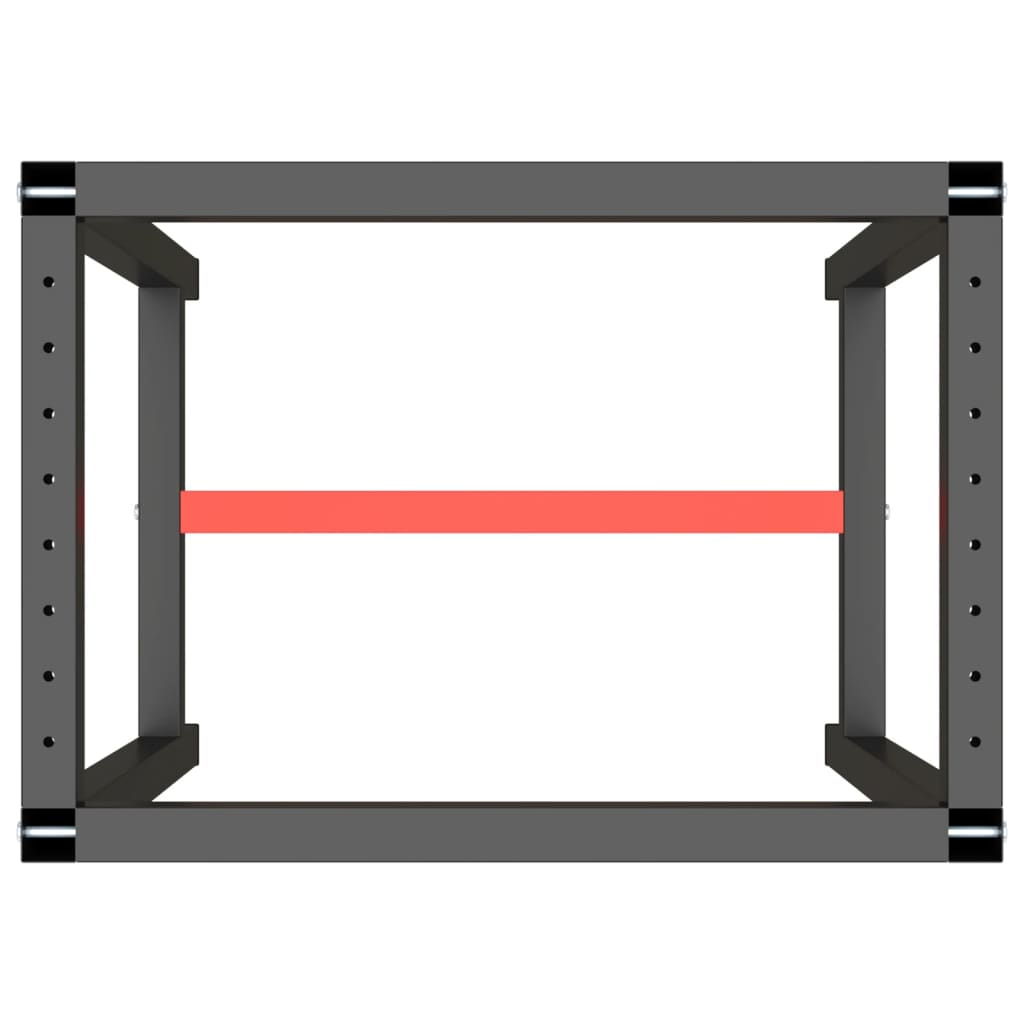 vidaXL Okvir za delovno mizo mat črn in mat rdeč 70x50x79 cm kovinski