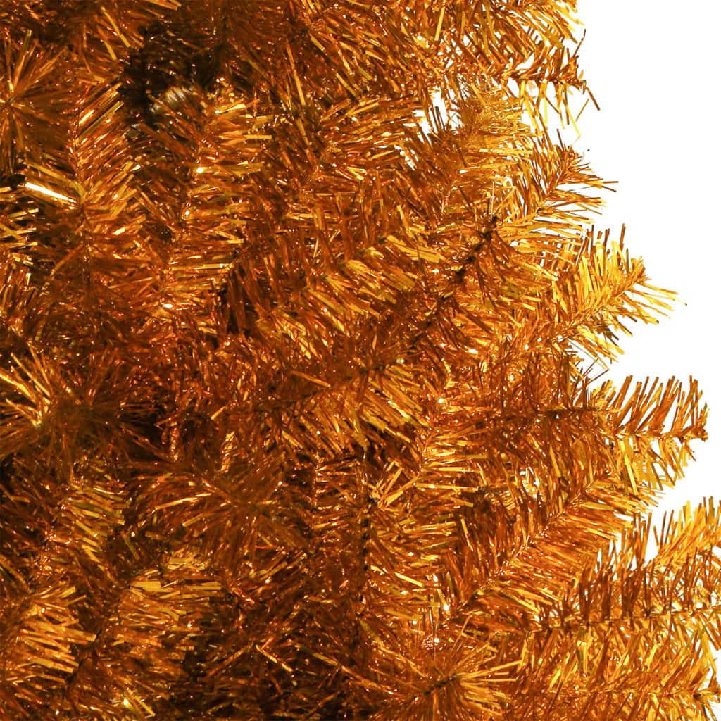 vidaXL Umetna novoletna jelka s stojalom zlata 150 cm PET