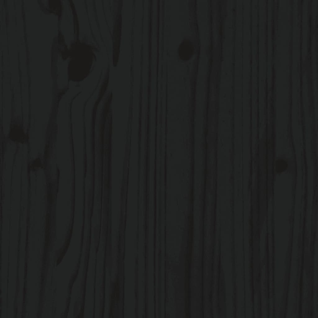 vidaXL Posteljni okvir črn iz trdne borovine 75x190 cm