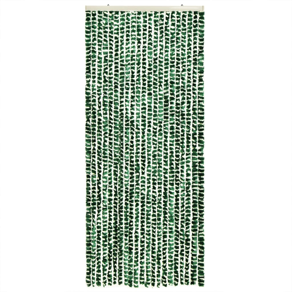 vidaXL Zavesa proti mrčesu zelena in bela 90x200 cm šenilja
