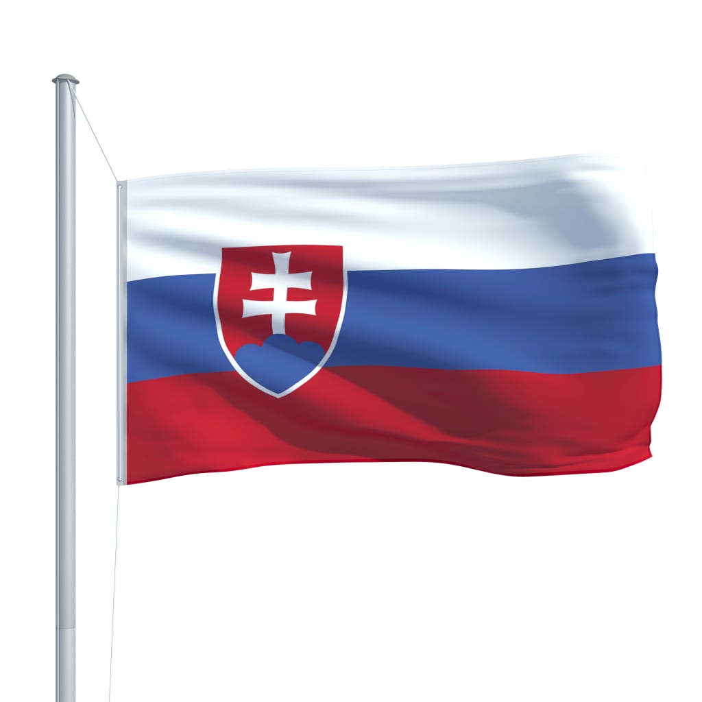 vidaXL Zastava Slovaške in aluminijast zastavni drog 6,2 m