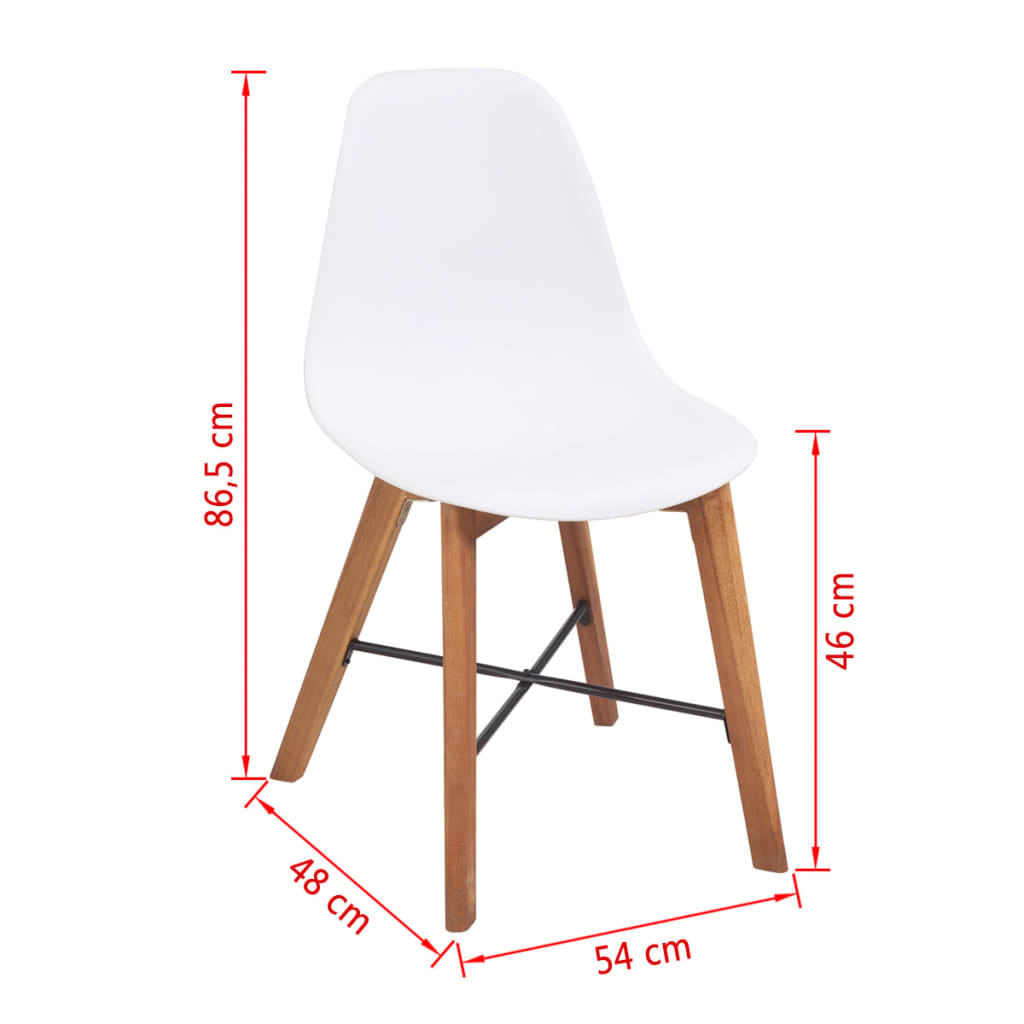 vidaXL Jedilni stoli 4 kosi beli trden akacijev les