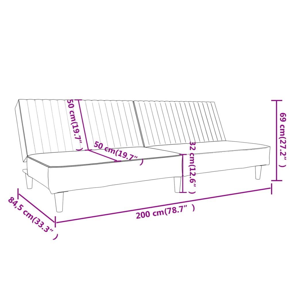 vidaXL Kavč dvosed z ležiščem in stolčkom rjav žamet