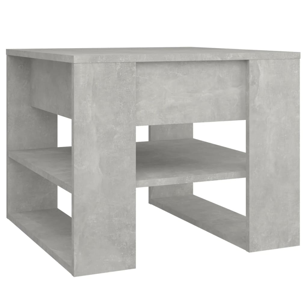 vidaXL Klubska mizica betonsko siva 55,5x55x45 cm konstruiran les