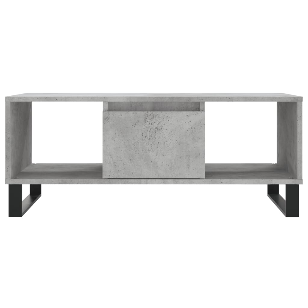 vidaXL Klubska mizica betonsko siva 90x50x36,5 cm inženirski les