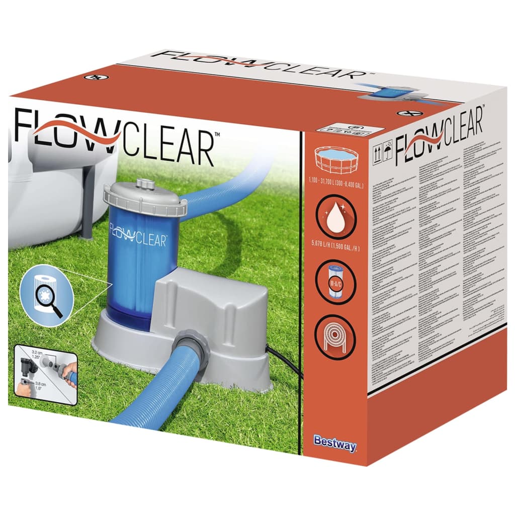 Bestway Flowclear filtrirna črpalka s prozorno kartušo