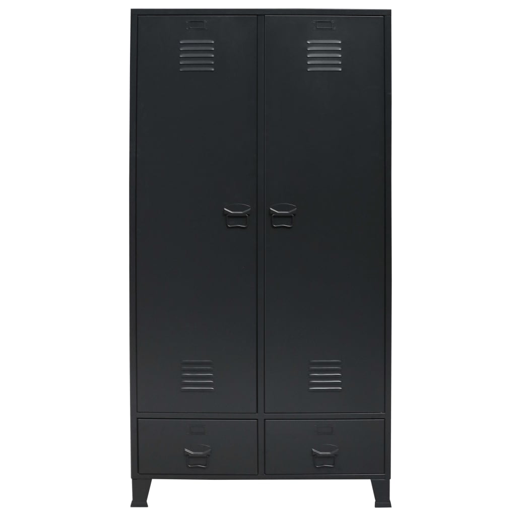 vidaXL Kovinska omara industrijskega stila 90x40x180 cm črna