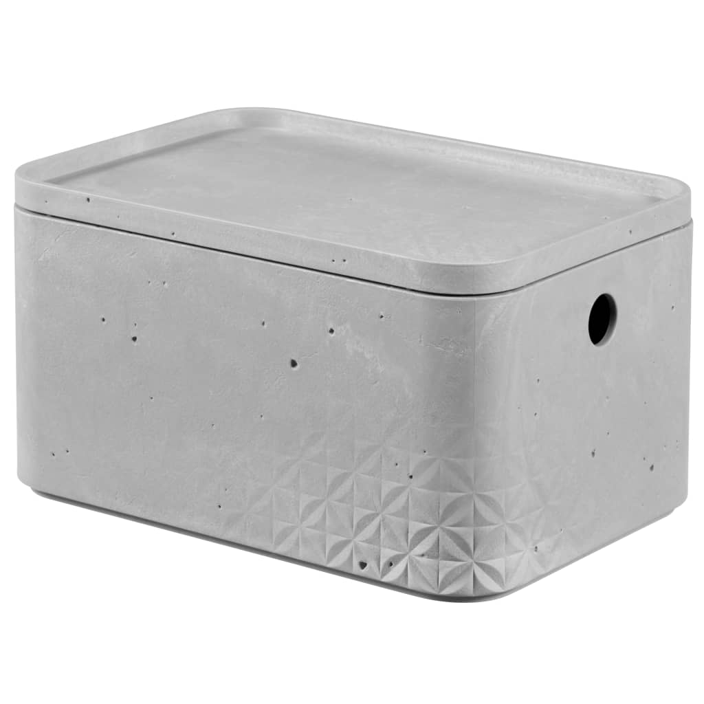 Curver Škatle za shranjevanje Beton 3 kosi s pokrovom M svetlo sive