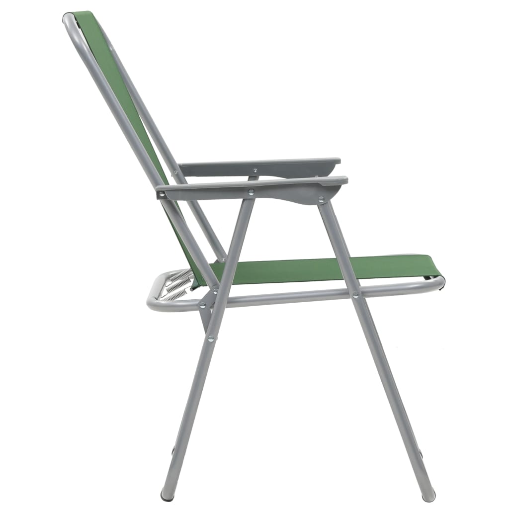 vidaXL Zložljivi stoli za kampiranje 2 kosa 52x59x80 cm zelene barve