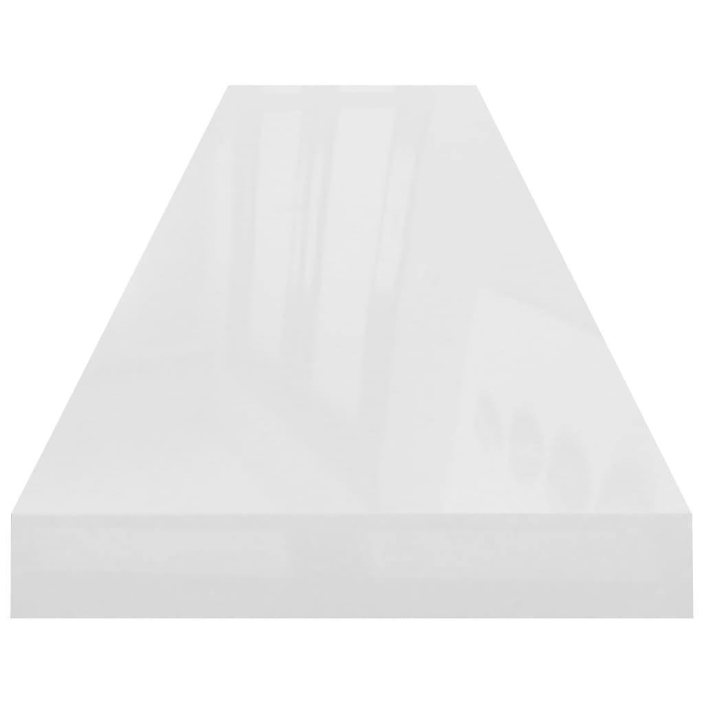vidaXL Lebdeča polica visok sijaj bela 120x23,5x3,8 cm MDF
