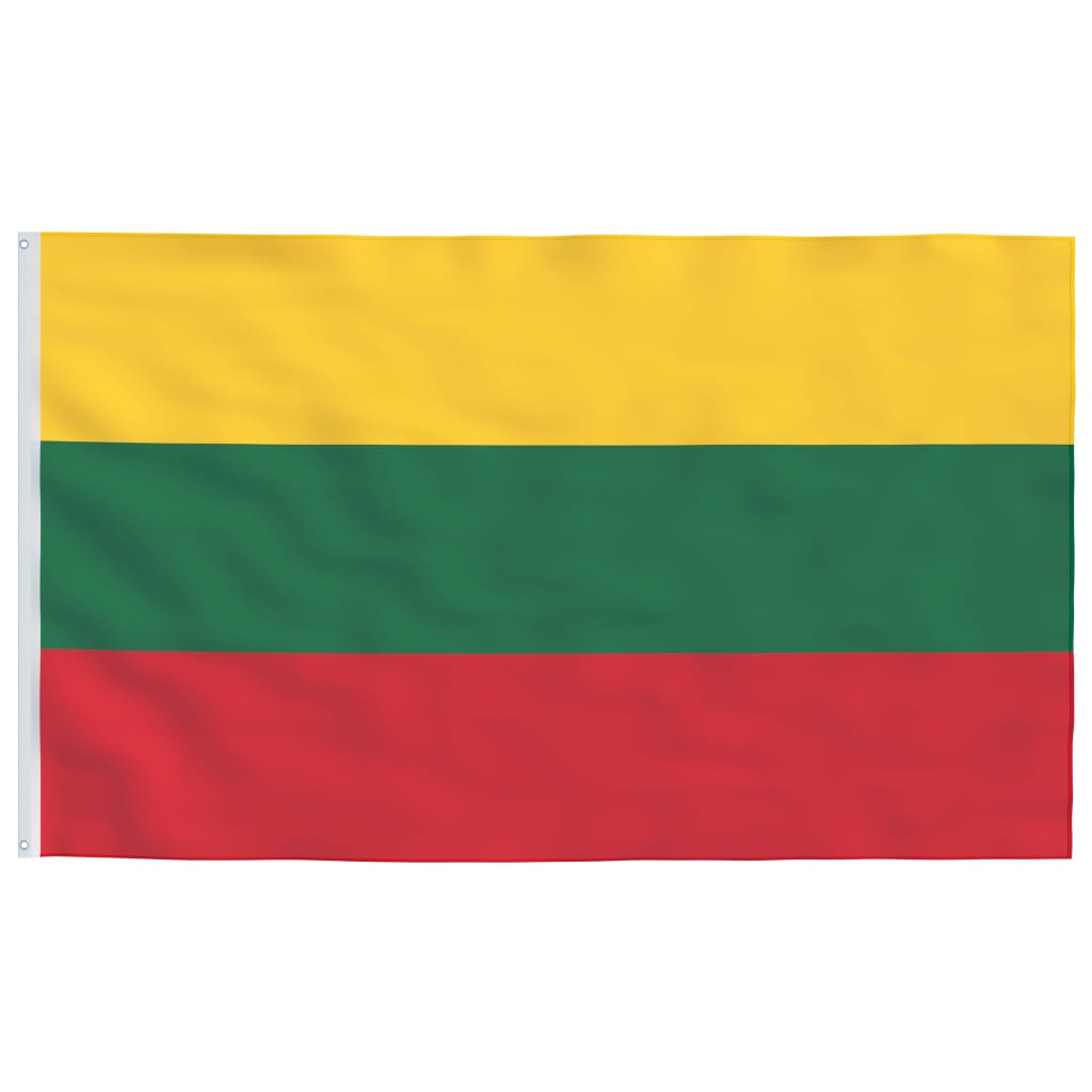 vidaXL Zastava Litve in aluminijast zastavni drog 6 m