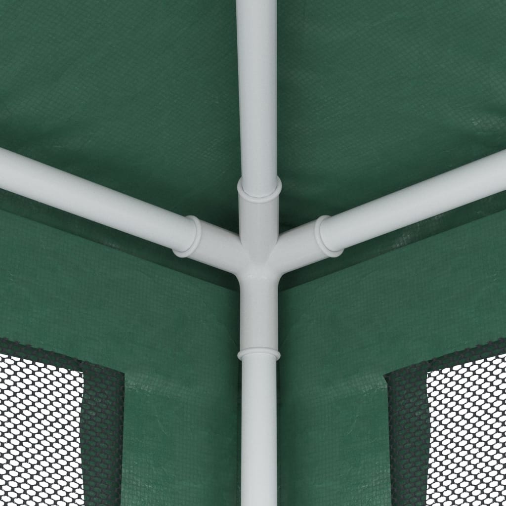 vidaXL Vrtni šotor s 6 mrežastimi stranicami zelen 6x4 m HDPE