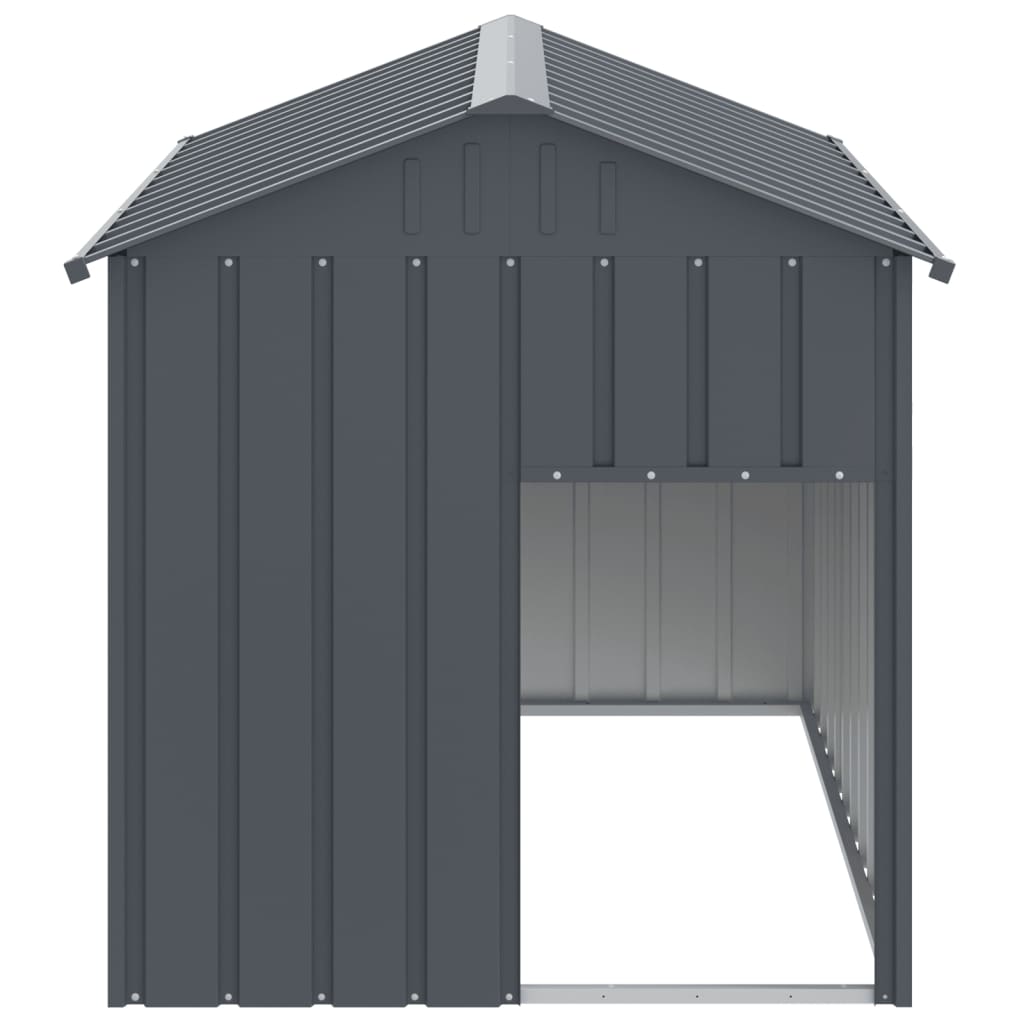 vidaXL Pasja uta s streho antracitna 117x153x123 cm pocinkano jeklo