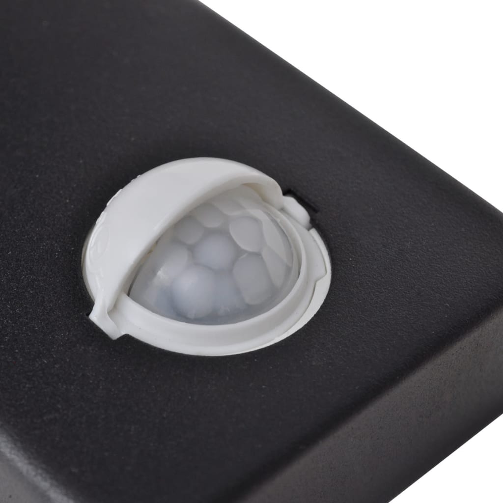 LED stenska svetilka iz nerjavečega jekla črna s senzorjem